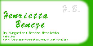 henrietta bencze business card